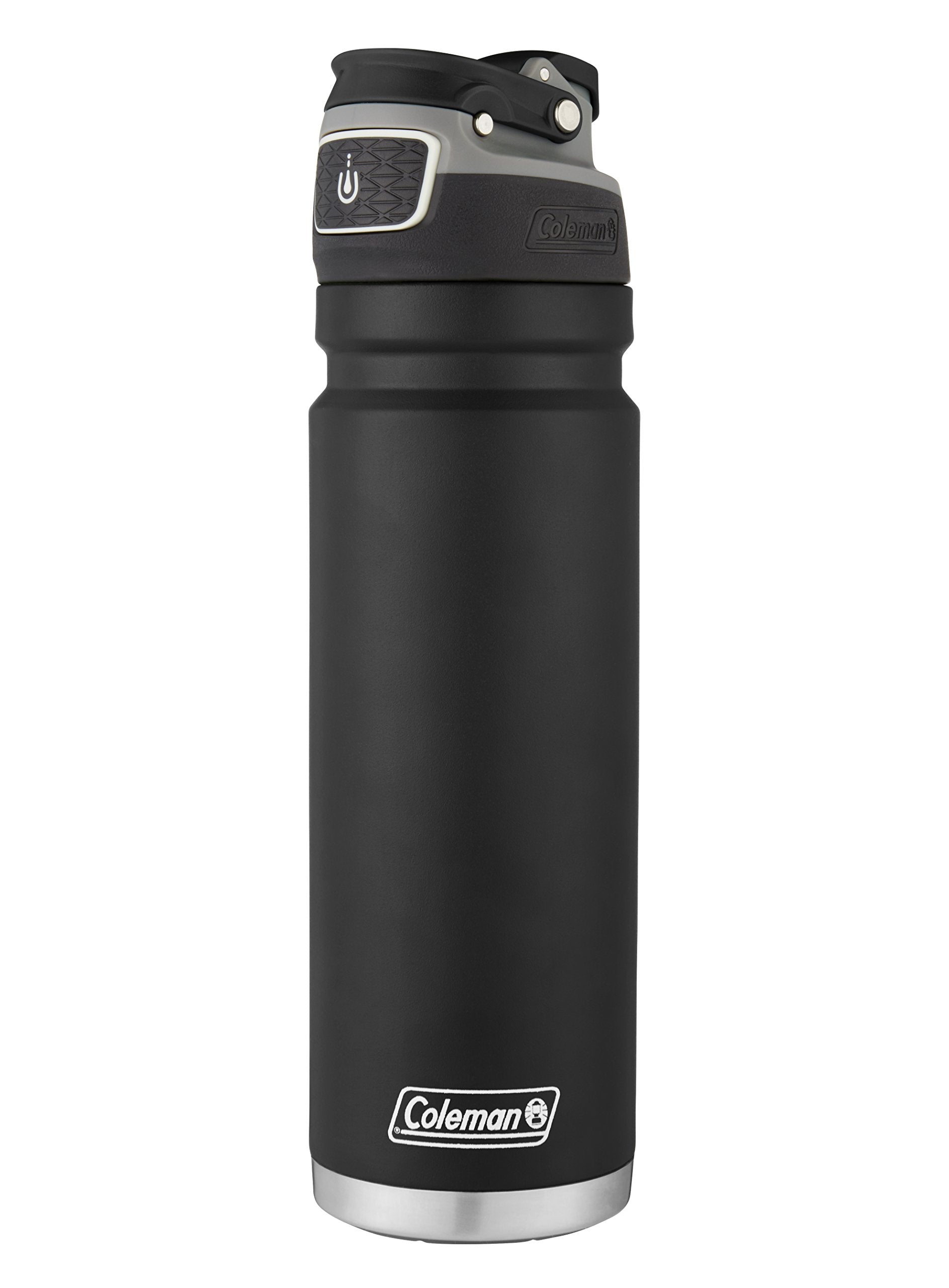 Coleman Freeflow Autoseal Stainless Steal Water Bottle, 24Oz, Black